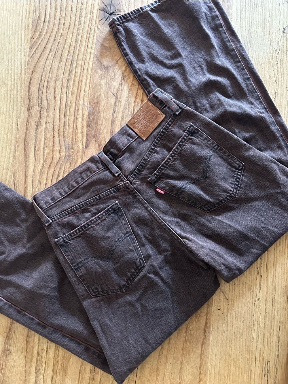 Levi’s Baggy Bootcut Jeans in Acid Wash Brown/Rust 27x31 - Picture 2 of 4